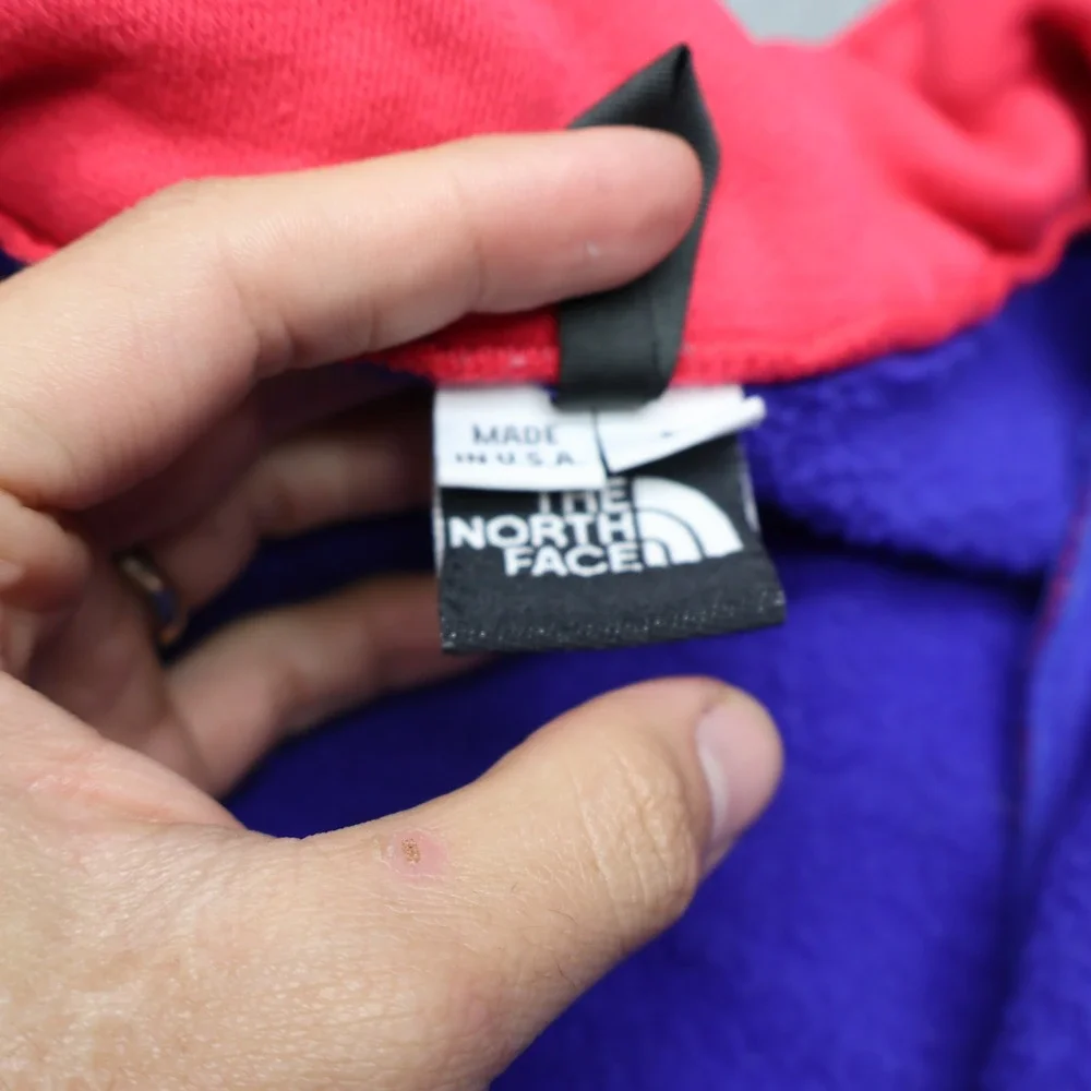 North Face Extreme Sweater Mens Medium‎ Blue Pullover 1/2 Zip USA Made VTG 90s